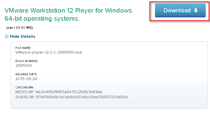 Download VMware Player