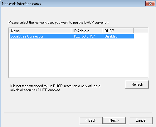 dhcp server on windows 7