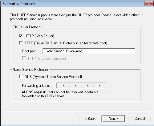 dhcp server on windows 7