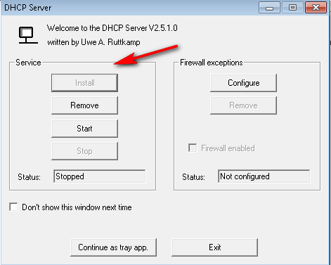 install dhcp server on windows 7